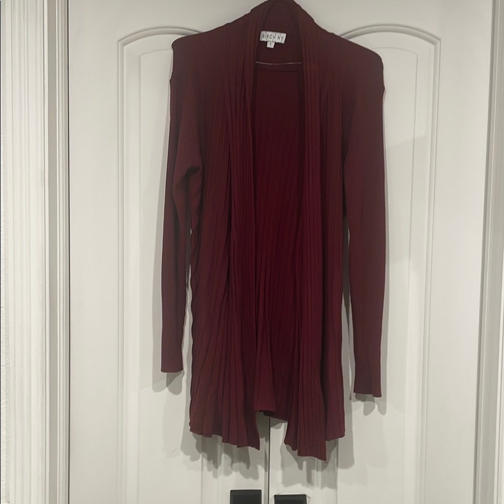Birch NY Burgandy Open Front Cardigan